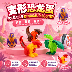Dinosaur Egg Toys Kid Foldable 儿童变形玩具恐龙蛋 Mainan Telur Dino Boleh Lipat Children Kindergarten Birthday Gifts Early Learning