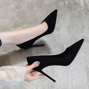 [Free Shipping] WomenS High Heels Korean Style New Spring/Autumn Collection Pointed-Toe Versatile Black Work Shoes Stiletto Heels And Other Styles