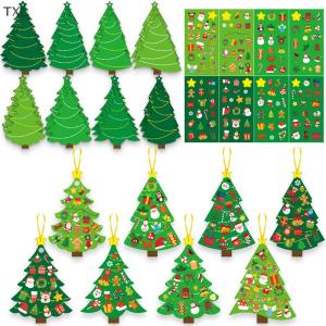 TX🏮💓🧧 24Pcs Giáng Sinh Hàng Thủ Công Cho Trẻ Em-DIY Xmas Tree Đồ Trang Trí Với Sticker Bộ Dụng Cụ-Thiết Lập Cho Kỳ Nghỉ Trang Trí Đảng Ủng Hộ