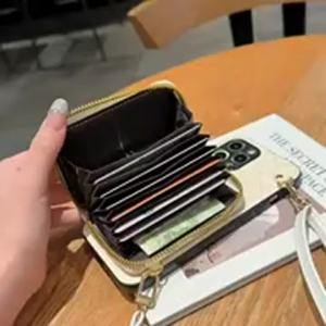 Compatible with Samsung Galaxy S25 Ultra 5G Zipper Wallet Case with Crossbody Shoulder Strap Flip Purse Card Slots Card Holder Stand Cell Phone Cover for S25Ultra 25S S 25 25Ultra Women White