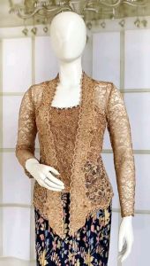 Set Kebaya Brukat Kutubaru + Longtorso dan Rok