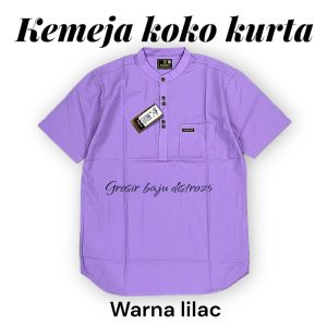 Koko Sultan Baju Koko Pria Dewasa Lengan Pendek Kemeja Koko Muslim Pria Terbaru 2025 Kemko Pakistan Baju Koko Kurta Warna Lilac Terlaris K Baju Muslim Pria