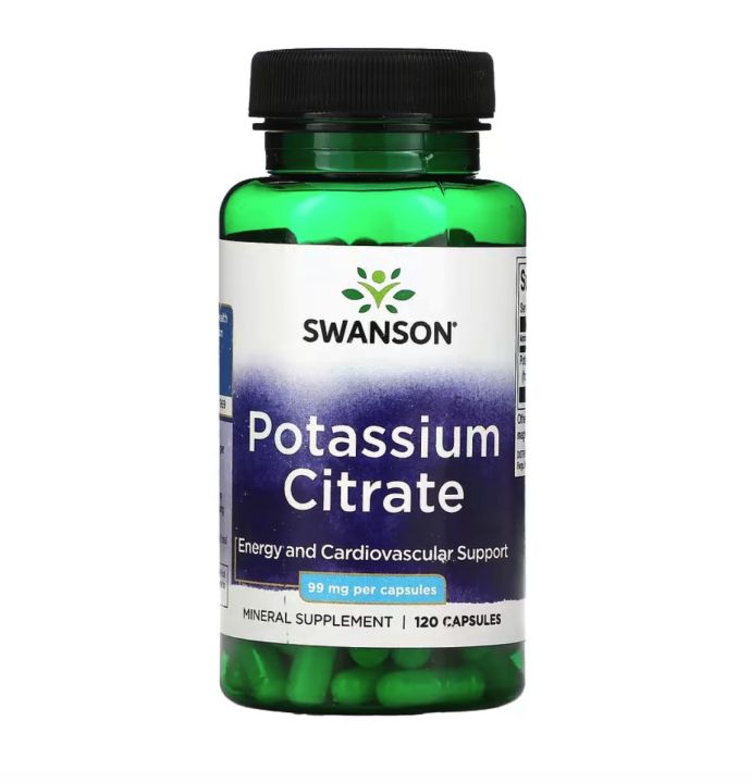 [ โพแทสเซียม ] Swanson, Potassium Citrate (99 mg) x 120 แคปซูล | Lazada ...