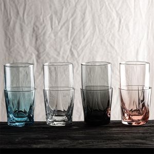 Colorful high-value water cup milk breakfast cup hotel dedicated transparent glass