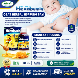 Obat Hisrpung Bayi & Anak Bab Tidak Lancar Susah Keluar Kesulitan Buang Air Besar Sembelit Sakit Perut Kembung Kelainan Usus Bayi Tersumbat Herbal HExabumin Madu Anak Original