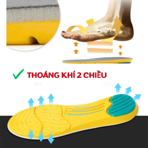 Lót giày thể thao Eva 3 lớp êm chân siêu nhẹ giảm va chạm khử mùi thoáng khí. Lót cho giày thể thao giày sneaker