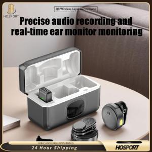 【HOSPORT】ไมโครโฟนปกแม่เหล็กพร้อมจอแสดงผล LED ไร้สายคลิปบนไมโครโฟนมินิคลิปบนไมโครโฟนสำหรับ iPhone Android