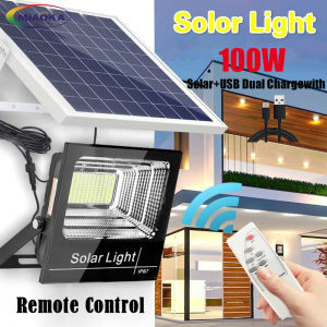 MIAOKA Solar Led Outdoor Light  Waterproof High Brightness Solar Spotlight USB Dual Chargewith Remote Control For Outdoor Garden Courtyard