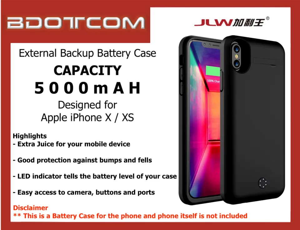 External Battery Case 5000 mAh Power Bank compatible with Apple