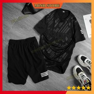 Bộ thể thao nam mùa Hè Bộ đồ nam chất liệu vải thun lạnh in vân cao cấp SPORT BO02- MINHSTORE66