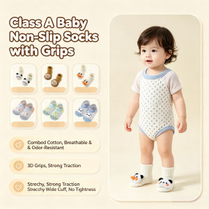 【local Stock】Newborn Floor Socks A Class Pure Cotton 10A Antibacterial Material Odorless And Sweat Proof To Prevent Babys Feet From Getting Dirty