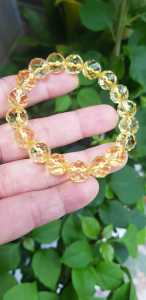 ☘️🌺☘️Vòng tay phong thủy nữ đá thạch anh Vàng giác tự nhiên size vòng 10mm màu vàng đẹp hợp nữ mệnh kim thổ thuỷ chỉ có 450k ạ