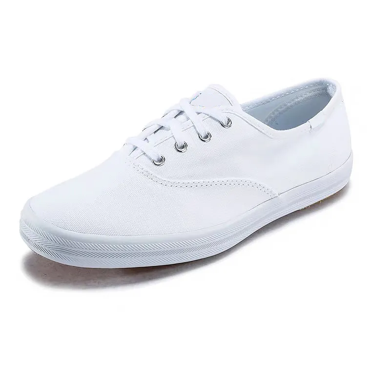 White Flat Canvas Shoes Low Cut For Women Lazada PH