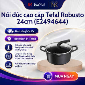 Nồi đúc cao cấp Tefal Robusto 20cm (E2494444) | 24cm (E2494644) có miệng rót - Bảo hành 24 tháng