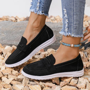 Soft-Soled Loafers Large Size WomenS Shoes Flat Casual Slip-On Shoes Soft-Soled Comfortable Single Shoes Versatile