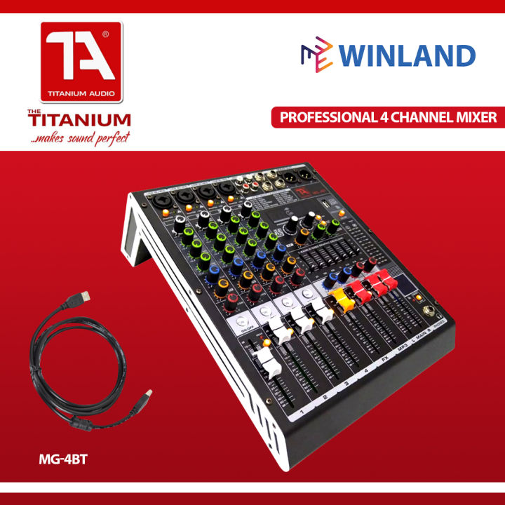 Titanium Audio by Winland Professional 4 Channel Mixer 32DSP Mixer (USB