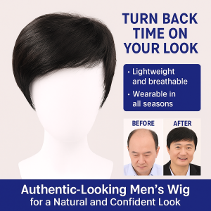 Natural Realistic Wig Medium-elderly Men Artificial Hair Natural Traceless Full Wig Business Short Hair