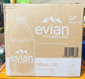 Thùng 12 chai nước khoáng thiên nhiên Evian 1.5L (1.5L x 12 chai)
