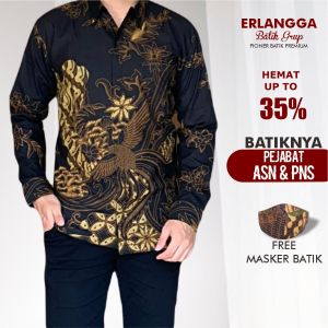Batik Hitam Pria Lengan Panjang Terbaru 2022: Kemeja Batik Pria Elegan