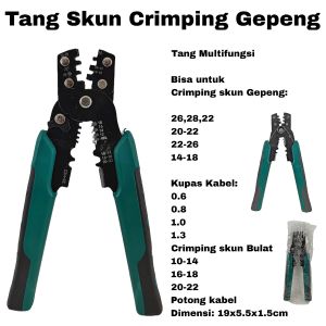 Tang Skun Crimping Gepeng 200mm Tang Krimping Bulat Kupas Potong Kabel