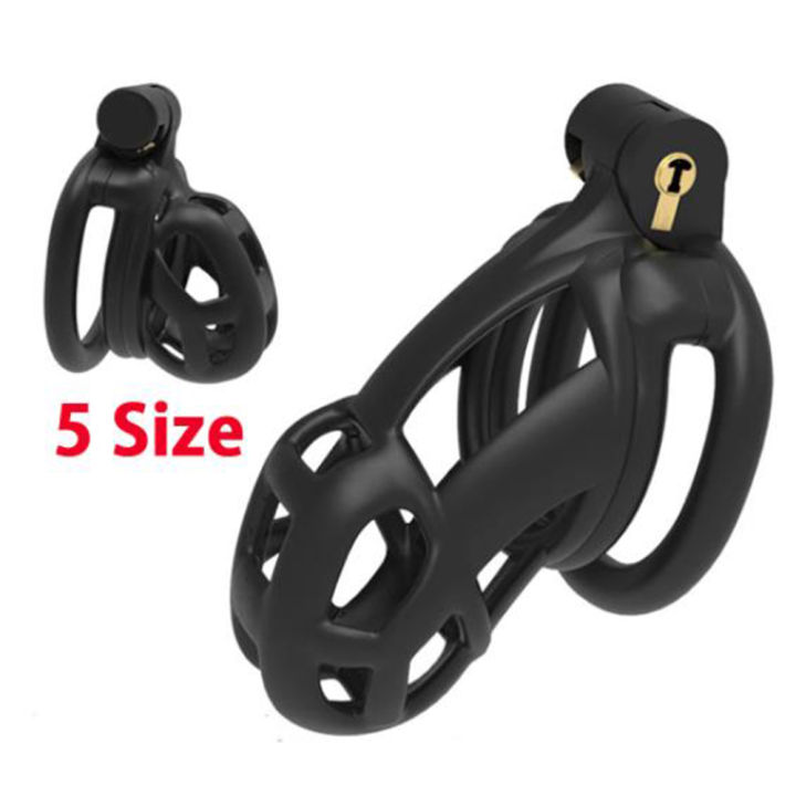 NEW Custom Male Chastity Device Cage With 4 Size Ring Lock Toys For Men ...