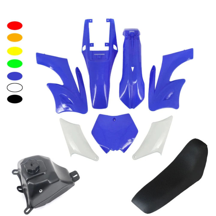 Pro_Bikery Reflective Motorcycle Fairing Decal Kit - Red/Silver/Blue, Universal Fit