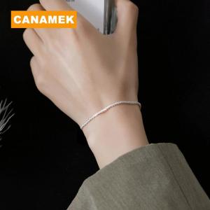 【CANAMEK】 Ins Style Popular Simple Sparkling Pendant Clavicle Chain Necklace Collar Bracelet For Women Fashion Jewelry Birthday Gifts