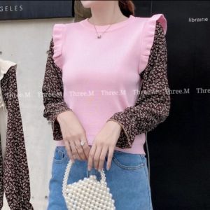 Moli Knit Top Import Atasan Blouse Rajut Combi Lengan Panjang