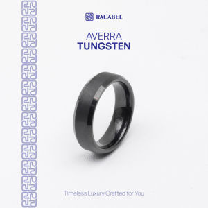 Racabel Averra Ring - Cincin Tungsten Pria Hitam Anti Karat