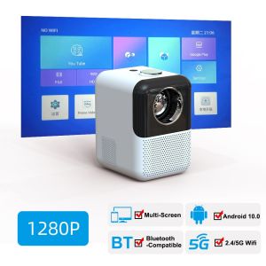 4K Projector Mini 1080P HD Android System WIFI Mirror Screen HDMI USB Bluetooth Portable 10600 Lumens Movie Projectors Mini Home Theater Smartphone Phone Laptop LCD LED Projektor