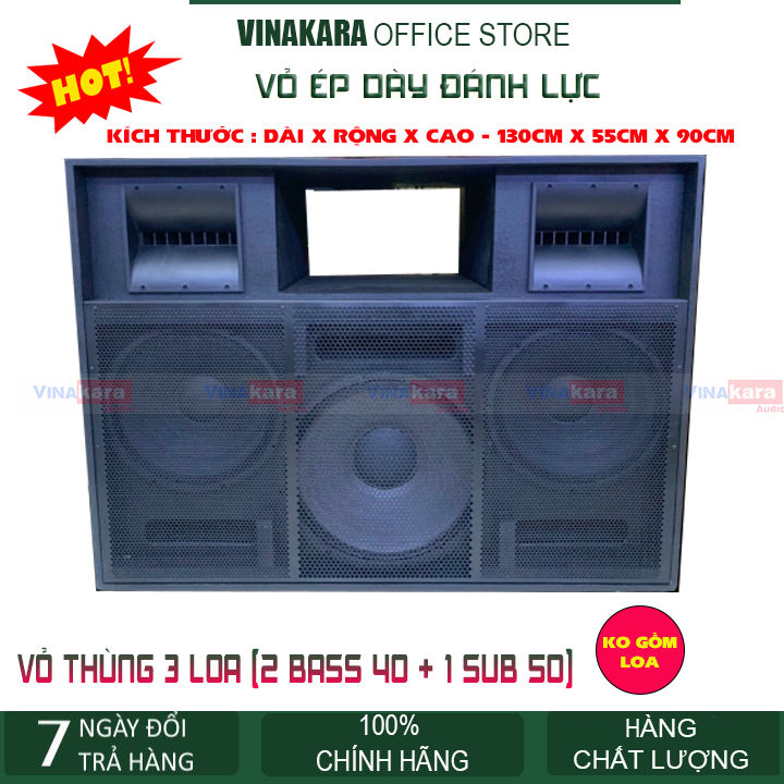 Vỏ thùng loa kéo 2 bass 40 4 Tấc 1 SUB bass 50 5 Tấc (3 loa, ván ...