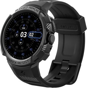 Spigen for Pixel Watch 4/3/2/1 45/41mm Band with Case    Rugged Armor Pro Durable Flexible Scratch Resistant Shock Proof TPU Cover Strap