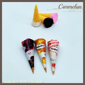 [Carmelun] 3Pcs Dollhouse Mini Ice Cream Cone Dollhouse Simulation Dessert 1 12 Dolls House Kitchen Food Decorations