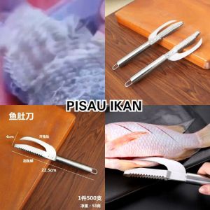 3 in 1 pisau pengikis sisik ikan baja tahan karat pisau potong /pengikis/pengupas gigi gergaji sisik ikan
