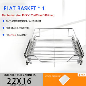 304 Stainless Steel Kitchen Cabinet Storage Basket Drawer Organizer For Plates Bowls Cutlery