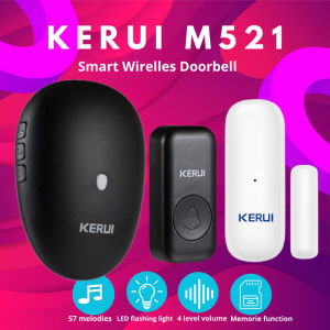 Bel Alarm Rumah Sensor Gerak Wireless KERUI M521 Tombol F15 Sensor Pintu D015 Anti Maling