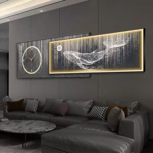 Tranh Điện Treo Tường Phong Cách Bắc Âu Chất Liệu Mica Pha Lê Khung Hợp Kim Tranh Treo Phòng Khách Phòng Ngủ Cửa Hàng..