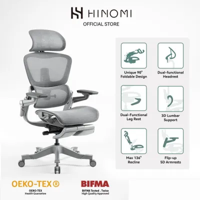 Hinomi H1Pro Ergonomic Home Office Chair Foldable With Footrest and Flip-up Armrest | Mesh Gaming Chair