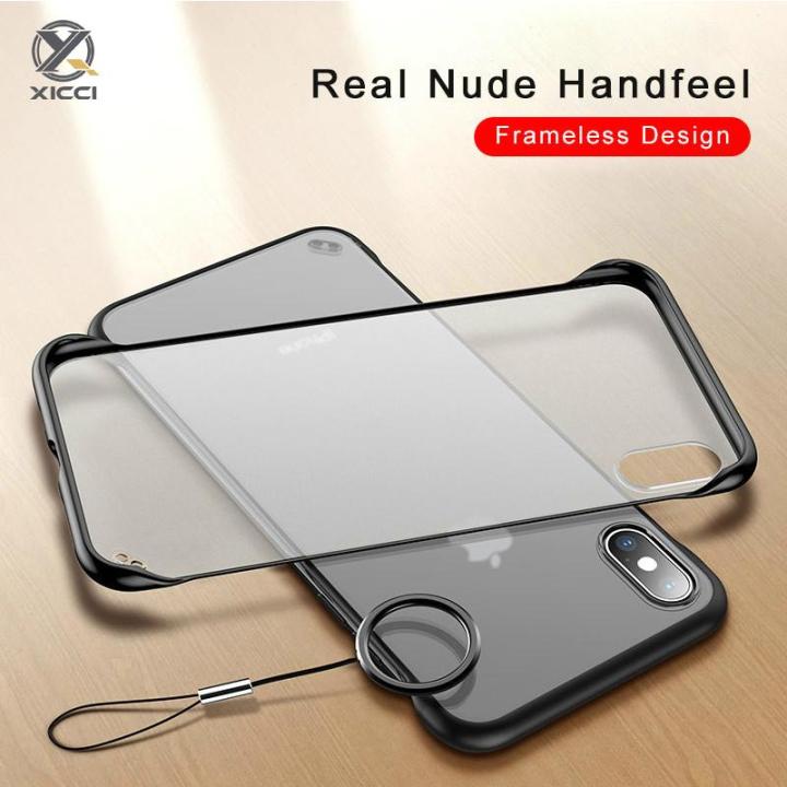 XICCI Ultra Slim Frameless Case For iPhone Plus Transparent Matte Hard  PC Phone Cases Clear Back Cover Cases