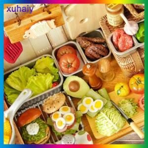 xuhaiy 1 Set Kitchen Storage Box Tableware Decoration 1 6 Dollhouse Mini Fresh Keeping Box Lunch Box Model Miniature Vegetable Preparation Plate