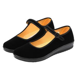 Free Shipping WomenS Durable Stain-Resistant Hotel Staff Shoes Lightweight Non-Slip Wear-Resistant With A Polyurethane Sole Black First-Generation Canvas Shoes