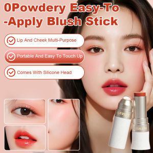 Comes with silicone head blusher blush palette Natural Shimmering High efficiency and multiaction Dualhead design Monochrome Blush Stick Lasting Everyone/ Single Color Blush Shimmer Lip and Cheek Dual Purpose