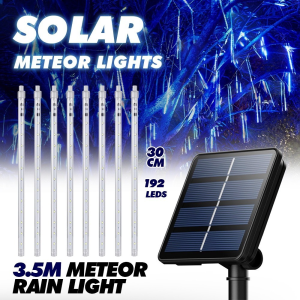 Solar Meteor Shower Rain Light 30CM 50CM Solar Fairy Lights 8Modes Outdoor Waterproof LED Garden Home Decoration String Light Hari raya Decoration ligh