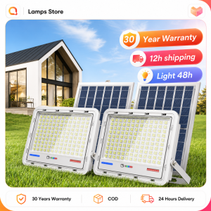 【buy 1 take gift】Solar flood light outdoor waterproof IP67 solar lights with solar panel 1500W 1200W 800W 300W 150W 7000LED original lamp automatic night light with remote control 2024 New support COD 30 Years Warranty LS