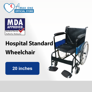 [Same Day Delivery] Hospital Basic Standard Lightweight Wheelchair (Kerusi Roda Ringan) - 20 Inches