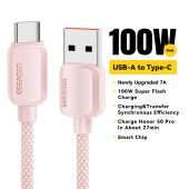 Essager 7A USB to Type C สายเคเบิ้ล100W สายชาร์จความไวสูงสายชาร์จสำหรับ Samsung สมาร์โฟน Xiaomi Oneplus สายชาร์จ Realme