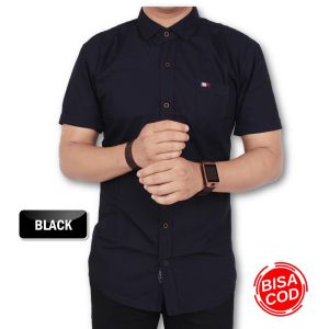 TERMURAH Kemeja pria lengan pendek premium distro polos formal casual viralstore