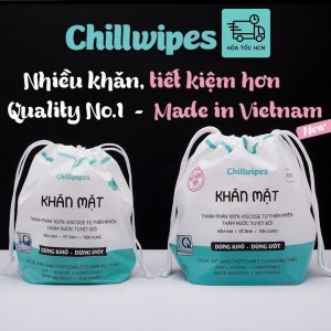 Khăn mặt khô Chillwipes 80khăn/cuộn kích thước 20x20cm hàng Việt Nam khăn mặt khô dùng 1 lần