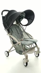 Buggy Sun Canopy Universal Cart Awning Large Foldable Stroller Sunshade Side Mesh Window With Storage Bag Pushchair Accessories