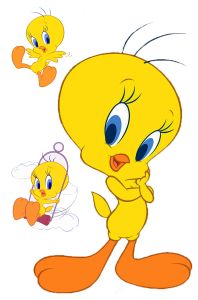 TWEETY Sticker Dinding size 28 - 45 cm vinyl white waterproof